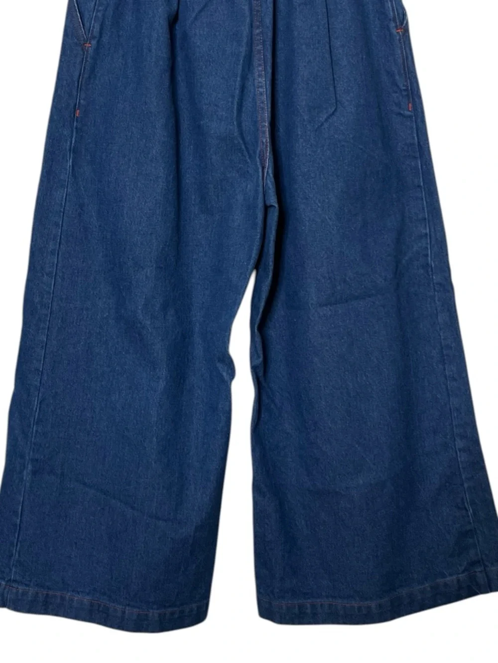 Big Bud Press Wide Leg Trousers Women’s Medium Petite Indigo Dark Wash Retro - Picture 7 of 12